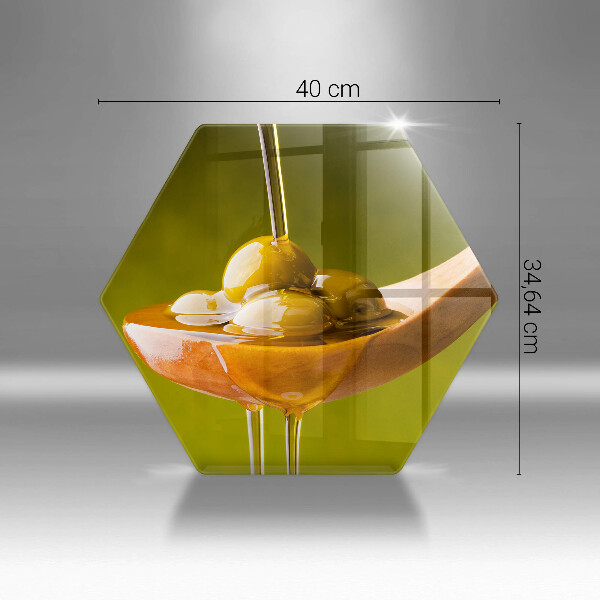 Üveg vágódeszka Olívaolaj és olívabogyó