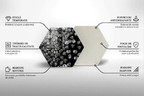 Üveg vágódeszka Gyémántok gyémántok