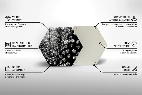 Üveg vágódeszka Gyémántok gyémántok