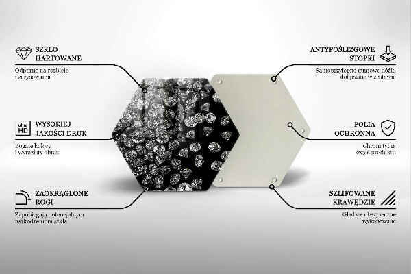 Üveg vágódeszka Gyémántok gyémántok