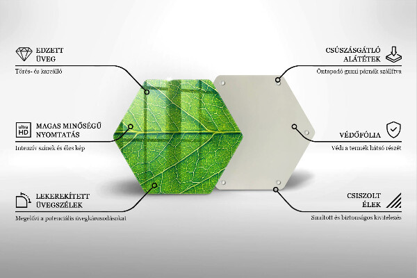Üveg vágódeszka Természetes levélerek
