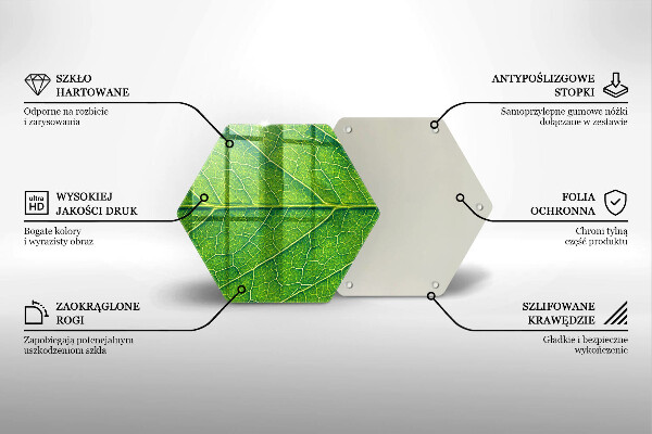 Üveg vágódeszka Természetes levélerek