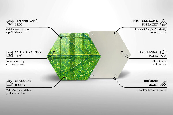 Üveg vágódeszka Természetes levélerek