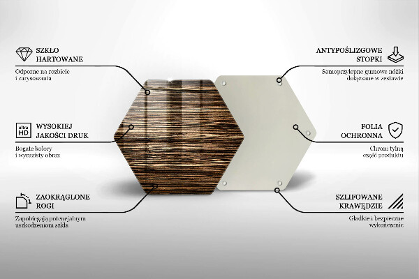 Üveg vágódeszka Fa textúra