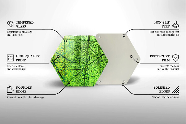 Üveg vágódeszka Természetes levélerek