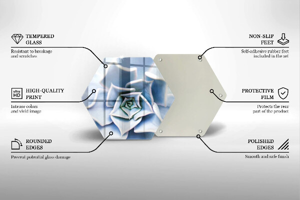 Üveg vágódeszka Virágos növény