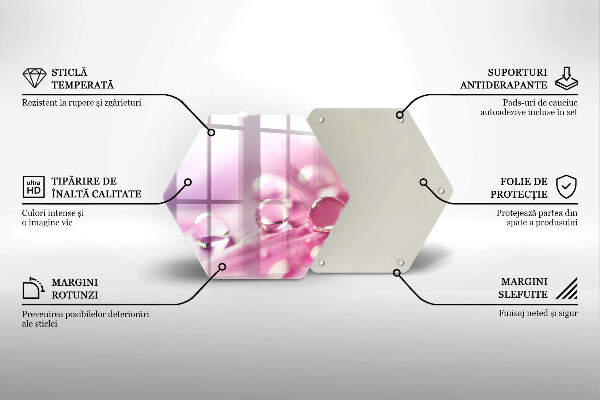 Üveg vágódeszka Harmat virágszirmai