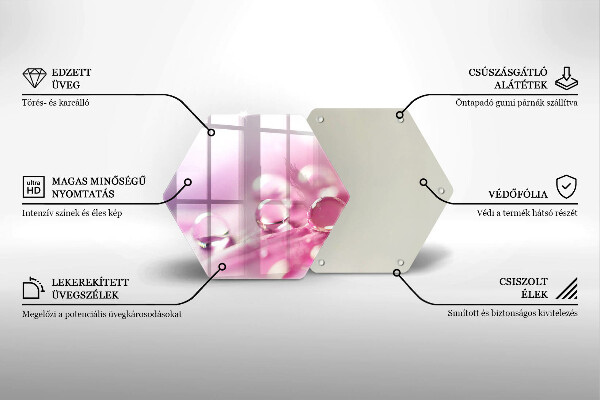 Üveg vágódeszka Harmat virágszirmai