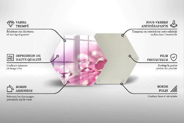 Üveg vágódeszka Harmat virágszirmai