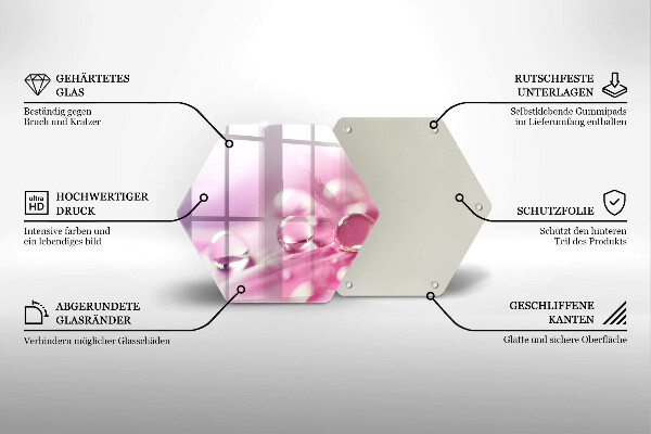 Üveg vágódeszka Harmat virágszirmai