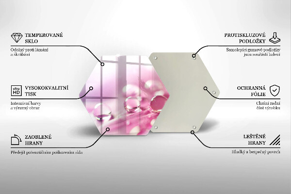 Üveg vágódeszka Harmat virágszirmai