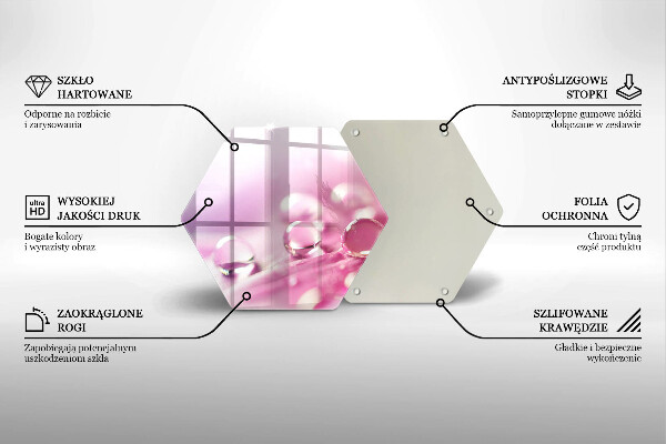 Üveg vágódeszka Harmat virágszirmai