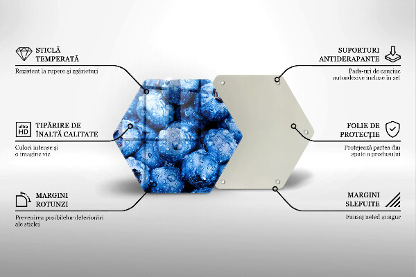 Üveg vágódeszka Lédús áfonya