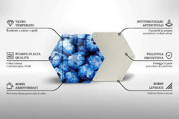 Üveg vágódeszka Lédús áfonya