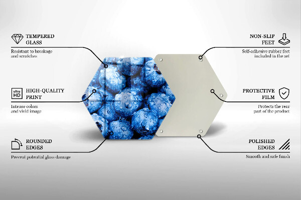 Üveg vágódeszka Lédús áfonya