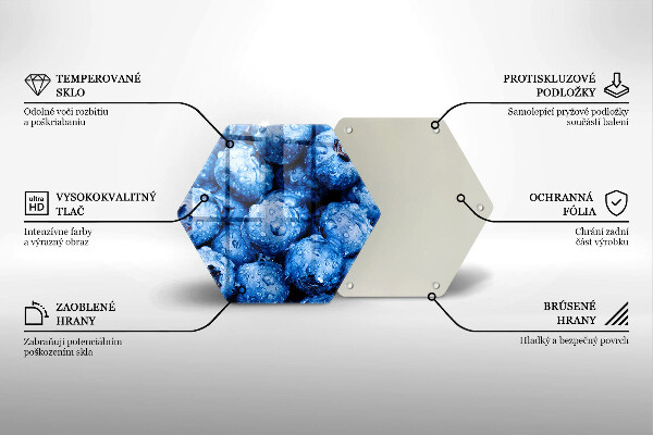 Üveg vágódeszka Lédús áfonya