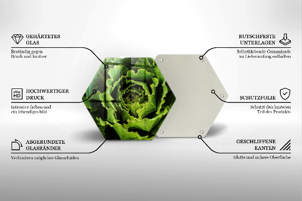 Üveg vágódeszka Salátalevél evés