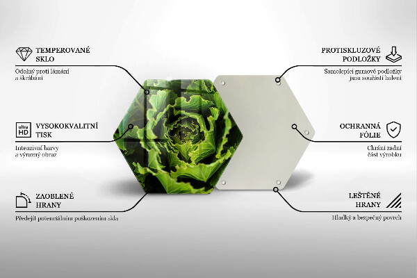 Üveg vágódeszka Salátalevél evés