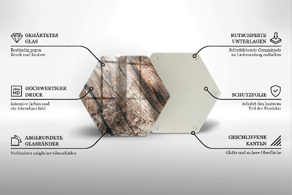 Üveg vágódeszka Fa szerkezet