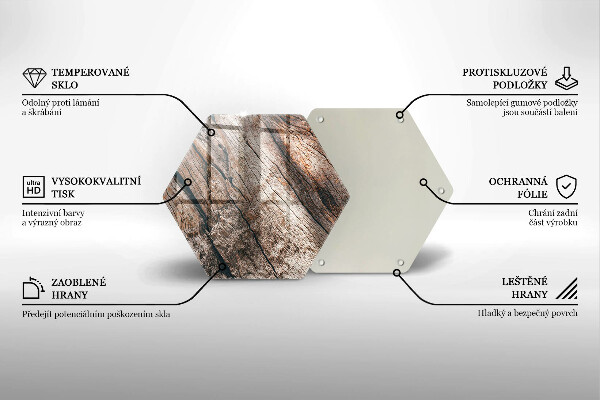 Üveg vágódeszka Fa szerkezet