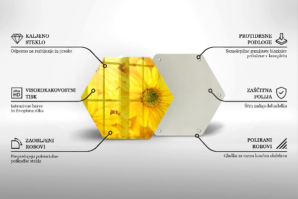Üveg vágódeszka Virágszirom