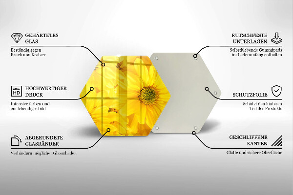 Üveg vágódeszka Virágszirom