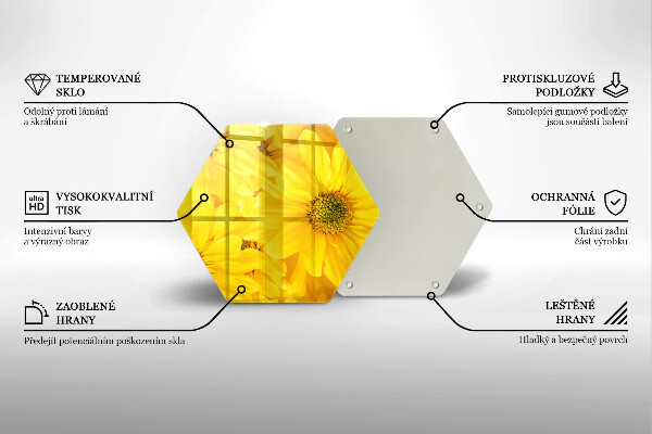 Üveg vágódeszka Virágszirom