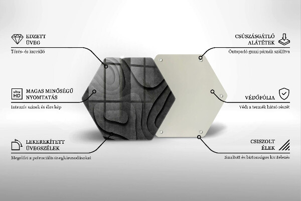 Üveg vágódeszka 3D kő formák