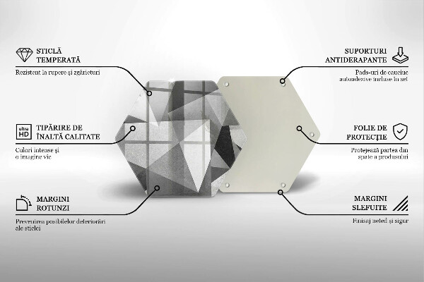 Üveg vágódeszka Konkrét éles absztrakció