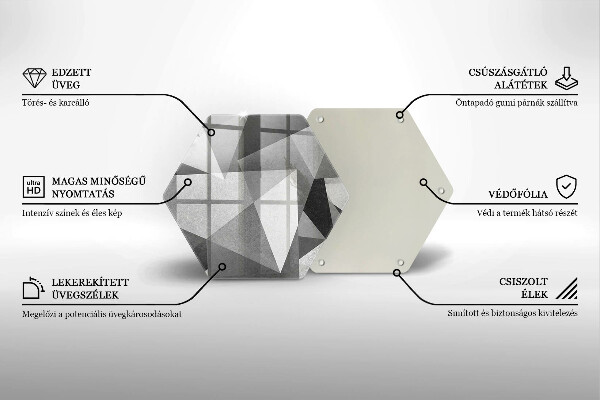 Üveg vágódeszka Konkrét éles absztrakció