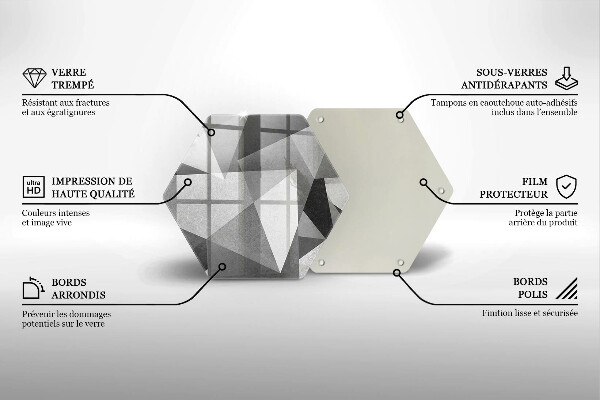 Üveg vágódeszka Konkrét éles absztrakció
