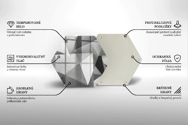 Üveg vágódeszka Konkrét éles absztrakció
