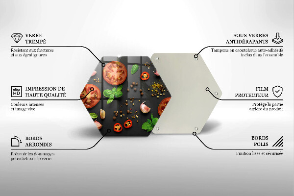 Üveg vágódeszka Paradicsom és fűszerek