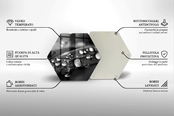 Üveg vágódeszka Harmatcseppek a leveleken