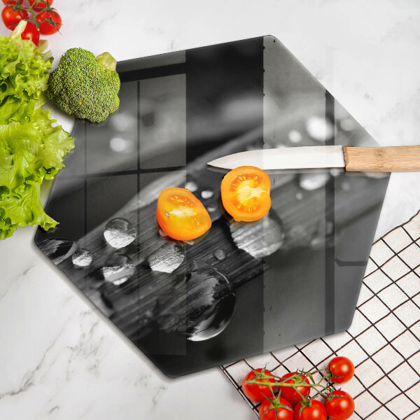 Üveg vágódeszka Harmatcseppek a leveleken