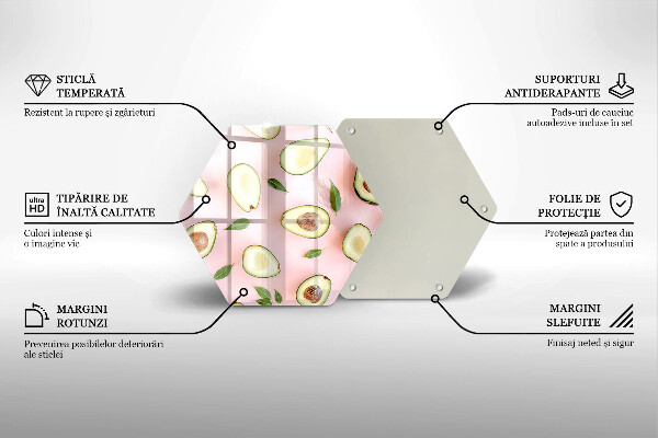 Üveg vágódeszka Avokádó minta