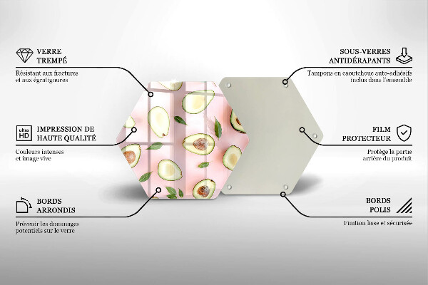 Üveg vágódeszka Avokádó minta