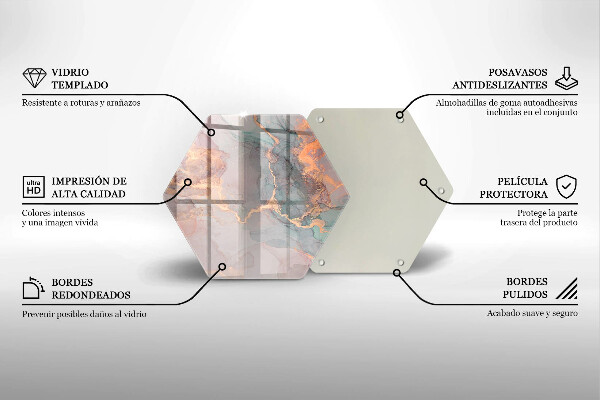 Üveg vágódeszka Márvány arannyal