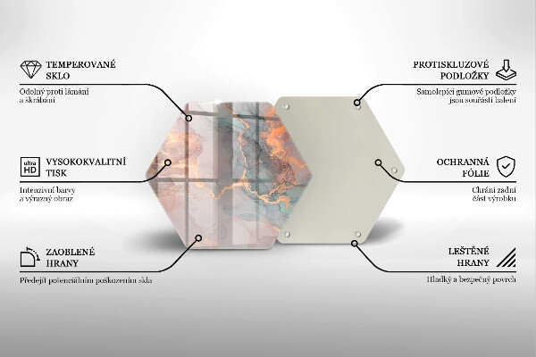 Üveg vágódeszka Márvány arannyal