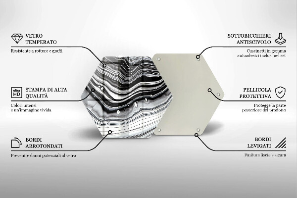 Üveg vágódeszka Tinta absztrakció