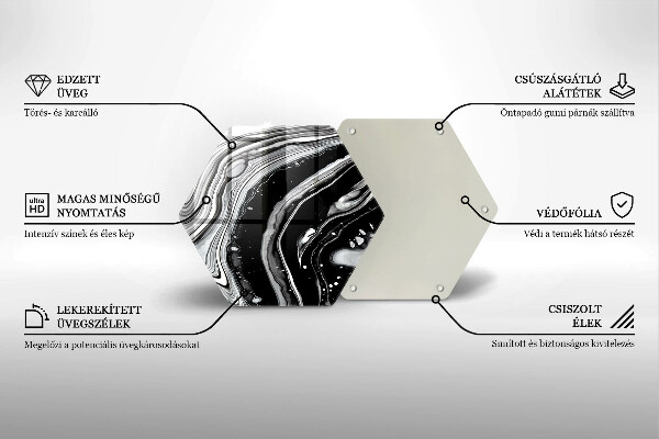 Üveg vágódeszka Tinta absztrakció