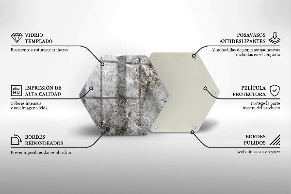 Üveg vágódeszka Kő textúra