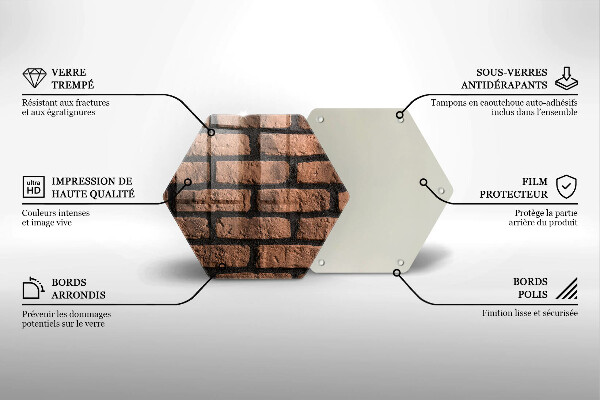 Üveg vágódeszka Tégla fal