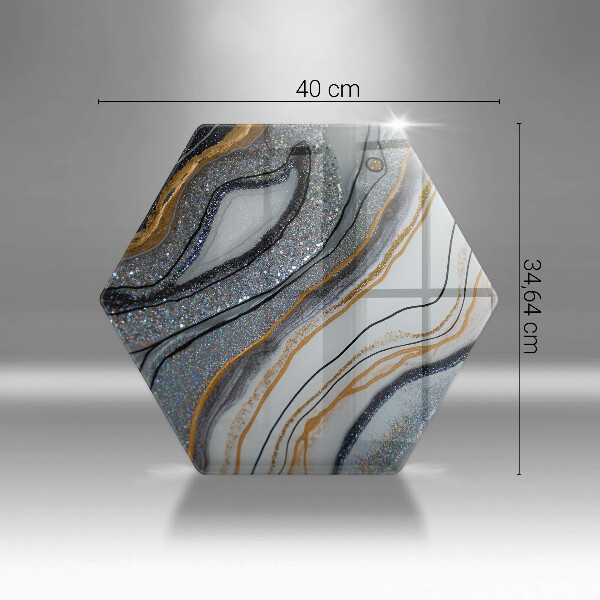 Üveg vágódeszka szikla arannyal