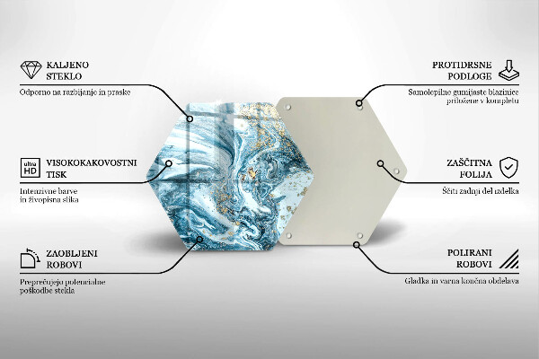 Üveg vágódeszka Szerkezete arannyal