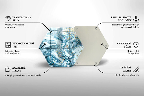 Üveg vágódeszka Szerkezete arannyal