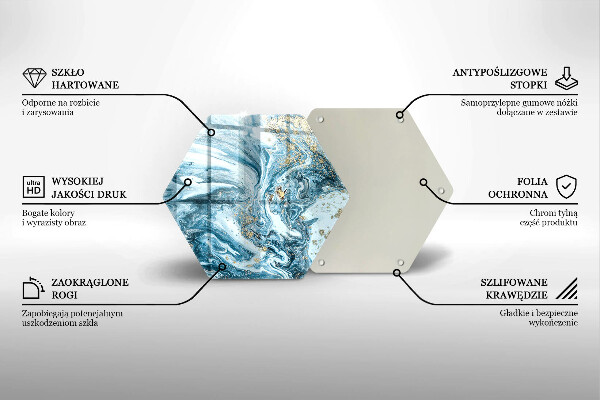 Üveg vágódeszka Szerkezete arannyal
