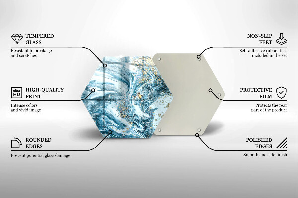 Üveg vágódeszka Szerkezete arannyal