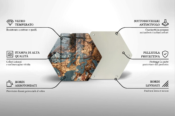 Üveg vágódeszka Arany sziklaszerkezet