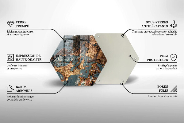 Üveg vágódeszka Arany sziklaszerkezet